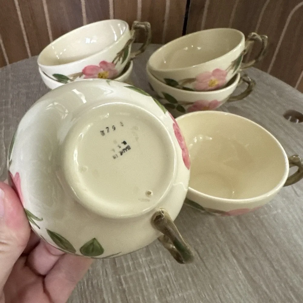 Set Of 6 Vintage Franciscan Desert Rose Tea/Coffee Cups England